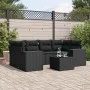 7-teiliges Garten-Essset und schwarze Kissen aus synthetischem Rattan von , Modulare Sofas für den Außenbereich - Ref: Foro24...