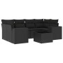 7-piece garden dining set and black synthetic rattan cushions by , Modular outdoor sofas - Ref: Foro24-3222314, Price: 485,38...