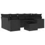 7-piece garden dining set and black synthetic rattan cushions by , Modular outdoor sofas - Ref: Foro24-3222314, Price: 514,02...