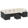8-teiliges Gartensofa-Set und schwarze synthetische Rattankissen von , Modulare Sofas für den Außenbereich - Ref: Foro24-3222...