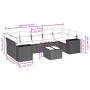 8-piece garden sofa set and black synthetic rattan cushions by , Modular outdoor sofas - Ref: Foro24-3222335, Price: 515,40 €...