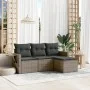 4-piece garden sofa set and gray synthetic rattan cushions by , Garden sets - Ref: Foro24-3220069, Price: 240,29 €, Discount: %