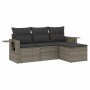 4-piece garden sofa set and gray synthetic rattan cushions by , Garden sets - Ref: Foro24-3220069, Price: 239,70 €, Discount: %