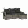 4-piece garden sofa set and gray synthetic rattan cushions by , Garden sets - Ref: Foro24-3220069, Price: 240,29 €, Discount: %