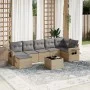 Gartensofa-Set mit beigen Kissen 8 Stück PE-Rattan von , Gartensets - Ref: Foro24-3220488, Preis: 488,95 €, Rabatt: %