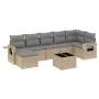 Gartensofa-Set mit beigen Kissen 8 Stück PE-Rattan von , Gartensets - Ref: Foro24-3220488, Preis: 488,95 €, Rabatt: %