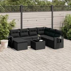 8-piece garden sofa set and black synthetic rattan cushions by , Garden sets - Ref: Foro24-3220504, Price: 517,46 €, Discount: %