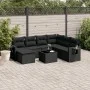 8-teiliges Gartensofa-Set und schwarze synthetische Rattankissen von , Gartensets - Ref: Foro24-3220504, Preis: 517,46 €, Rab...