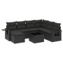 8-piece garden sofa set and black synthetic rattan cushions by , Garden sets - Ref: Foro24-3220504, Price: 486,44 €, Discount: %