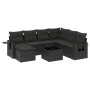 8-teiliges Gartensofa-Set und schwarze synthetische Rattankissen von , Gartensets - Ref: Foro24-3220504, Preis: 517,46 €, Rab...