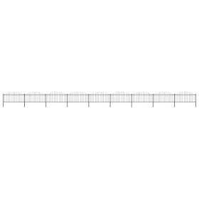 Gartenzaun mit Speerspitze aus schwarzem Stahl (0,5–0,75) x 15,3 m von vidaXL, Zaunpaneele - Ref: Foro24-277711, Preis: 444,5...