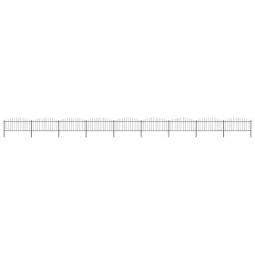 Gartenzaun mit Speerspitze aus schwarzem Stahl (0,5–0,75) x 15,3 m von vidaXL, Zaunpaneele - Ref: Foro24-277711, Preis: 468,3...