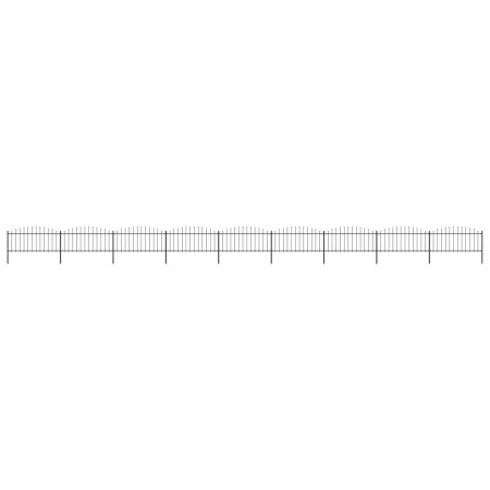 Gartenzaun mit Speerspitze aus schwarzem Stahl (0,5–0,75) x 15,3 m von vidaXL, Zaunpaneele - Ref: Foro24-277711, Preis: 444,5...