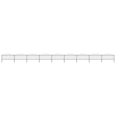 Gartenzaun mit Speerspitze aus schwarzem Stahl (0,5–0,75) x 15,3 m von vidaXL, Zaunpaneele - Ref: Foro24-277711, Preis: 476,3...