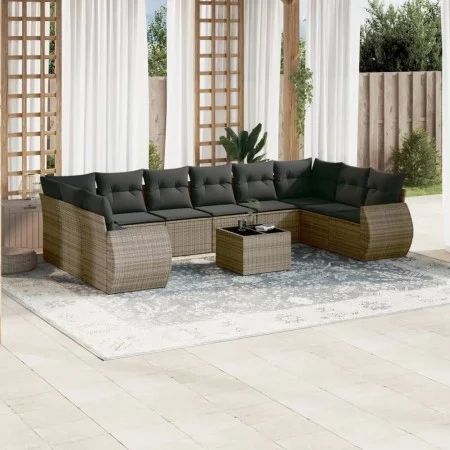 11-piece garden sofa set and gray synthetic rattan cushions by , Modular outdoor sofas - Ref: Foro24-3221879, Price: 672,12 €...