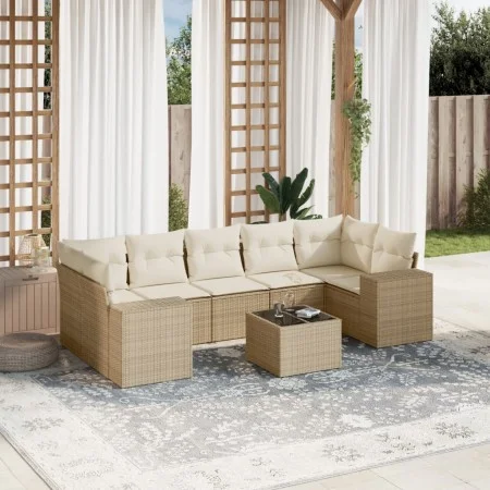Gartensofa-Set mit beigen Kissen 8 Stück PE-Rattan von , Modulare Sofas für den Außenbereich - Ref: Foro24-3222337, Preis: 58...