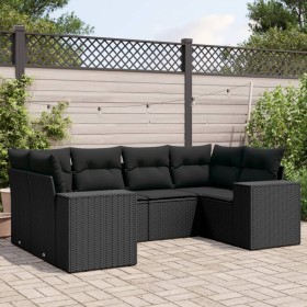 6-piece garden sofa set and black synthetic rattan cushions by , Garden sets - Ref: Foro24-3222974, Price: 439,15 €, Discount: %