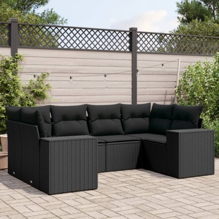 Set de sofás de jardín 6 piezas y cojines ratán sintético negro de , Conjuntos de jardín - Ref: Foro24-3222974, Precio: 438,6...