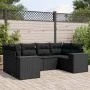 6-piece garden sofa set and black synthetic rattan cushions by , Garden sets - Ref: Foro24-3222974, Price: 455,40 €, Discount: %