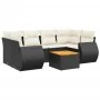Set de comedor de jardín 7 pzas y cojines ratán sintético negro de , Conjuntos de jardín - Ref: Foro24-3224901, Precio: 450,0...