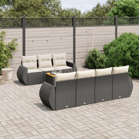 Set de sofás de jardín 8 piezas y cojines ratán sintético negro de , Conjuntos de jardín - Ref: Foro24-3224908, Precio: 494,6...