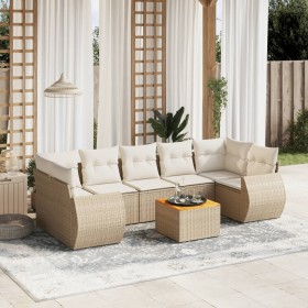 Gartensofa-Set mit beigen Kissen 8 Stück PE-Rattan von , Gartensets - Ref: Foro24-3224917, Preis: 567,13 €, Rabatt: %