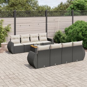 8-teiliges Gartensofa-Set und schwarze synthetische Rattankissen von , Gartensets - Ref: Foro24-3224922, Preis: 535,16 €, Rab...