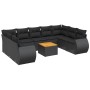 Gartensofa-Set 10-teilig mit schwarzen synthetischen Rattankissen von , Gartensets - Ref: Foro24-3225145, Preis: 618,50 €, Ra...