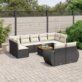 Garden sofa set 10 pieces with black synthetic rattan cushions by , Garden sets - Ref: Foro24-3225153, Price: 595,42 €, Disco...
