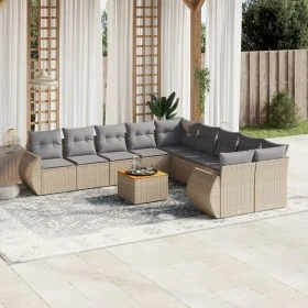 11-teiliges Gartensofa-Set mit beigen synthetischen Rattankissen von , Gartensets - Ref: Foro24-3225198, Preis: 690,90 €, Rab...