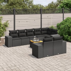 8-piece garden sofa set and black synthetic rattan cushions by , Garden sets - Ref: Foro24-3225530, Price: 663,89 €, Discount: %