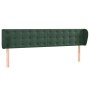 Cabecero de terciopelo verde oscuro 203x23x78/88 cm