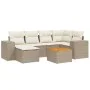 7-piece garden sofa set and beige synthetic rattan cushions by , Garden sets - Ref: Foro24-3225547, Price: 486,58 €, Discount: %