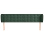 Cabecero de terciopelo verde oscuro 203x23x78/88 cm