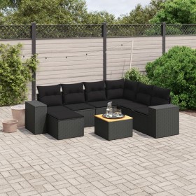 8-piece garden sofa set and black synthetic rattan cushions by , Garden sets - Ref: Foro24-3225558, Price: 515,44 €, Discount: %