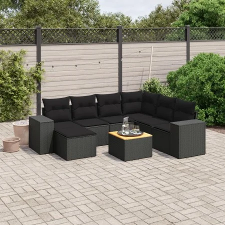 8-teiliges Gartensofa-Set und schwarze synthetische Rattankissen von , Gartensets - Ref: Foro24-3225558, Preis: 538,62 €, Rab...