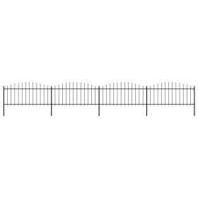 Garden fence with black steel spearheads (0.5-0.75)x6.8m by vidaXL, fence panels - Ref: Foro24-277706, Price: 179,56 €, Disco...