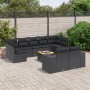 Set de sofás de jardín 10 pzas cojines ratán sintético negro de , Conjuntos de jardín - Ref: Foro24-3225593, Precio: 648,00 €