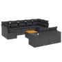Set de sofás de jardín 10 pzas cojines ratán sintético negro de , Conjuntos de jardín - Ref: Foro24-3225593, Precio: 648,00 €