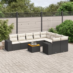 Set de sofás de jardín 10 pzas cojines ratán sintético negro de , Conjuntos de jardín - Ref: Foro24-3225601, Precio: 553,05 €...
