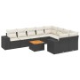 Gartensofa-Set 10-teilig mit schwarzen synthetischen Rattankissen von , Gartensets - Ref: Foro24-3225601, Preis: 553,05 €, Ra...