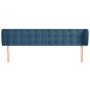 Cabecero de terciopelo azul oscuro 203x23x78/88 cm