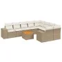 Garden sofa set with beige cushions 10 pieces synthetic rattan by , Garden sets - Ref: Foro24-3225603, Price: 679,21 €, Disco...
