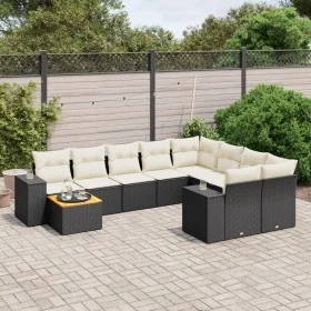Garden sofa set 10 pieces with black synthetic rattan cushions by , Garden sets - Ref: Foro24-3225608, Price: 591,12 €, Disco...