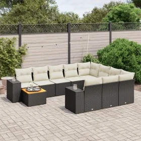11-piece garden sofa set and black synthetic rattan cushions by , Garden sets - Ref: Foro24-3225629, Price: 658,37 €, Discoun...