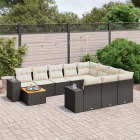 11-teiliges Gartensofa-Set und schwarze synthetische Rattankissen von , Gartensets - Ref: Foro24-3225629, Preis: 603,72 €, Ra...