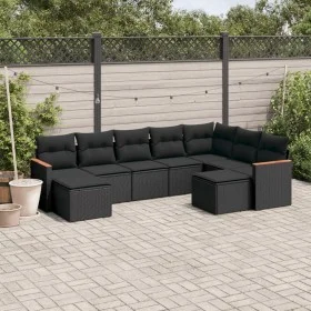8-teiliges Gartensofa-Set und schwarze synthetische Rattankissen von , Gartensets - Ref: Foro24-3226538, Preis: 538,84 €, Rab...