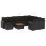 11-teiliges Gartensofa-Set und schwarze synthetische Rattankissen von , Gartensets - Ref: Foro24-3226559, Preis: 648,39 €, Ra...