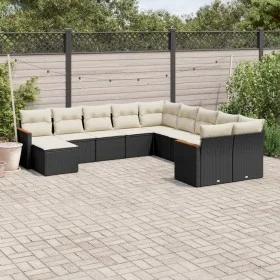 Set de sofás de jardín 11 pzas y cojines ratán sintético negro by , Garden sets - Ref: Foro24-3226567, Price: 629,03 €, Disco...