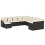 Gartensofagarnitur 11-teilig mit schwarzen Kissen aus synthetischem Rattan von , Gartensets - Ref: Foro24-3226567, Preis: 630...